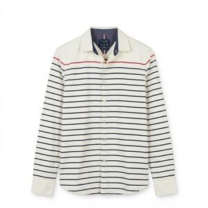 Cactus Man Ricky Singh Striped Nautical Button-Down Shirt Men's Medium Slim Fit